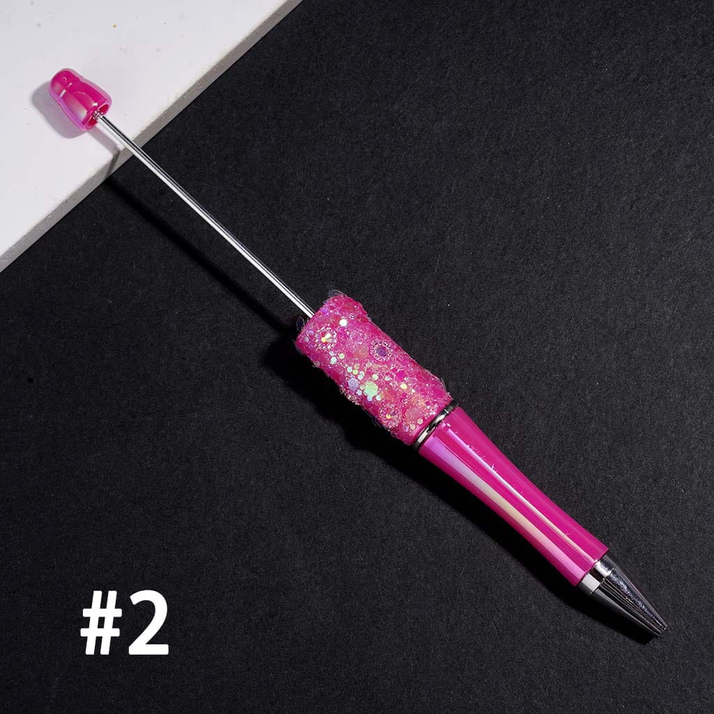 UV Coated Beadable Pens with Shiny Sequin and Cone Shaped Hat Decoration, Multi-Color