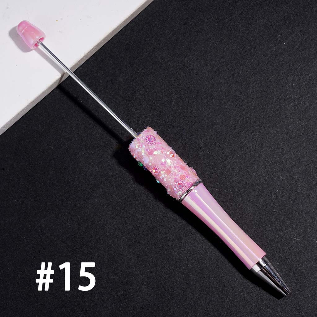 UV Coated Beadable Pens with Shiny Sequin and Cone Shaped Hat Decoration, Multi-Color