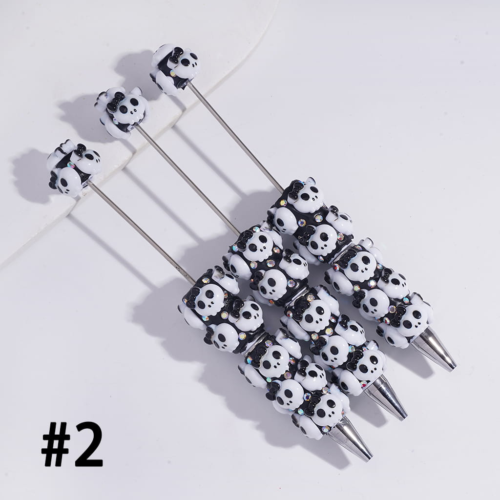 Beadable Clay Pens with Halloween Series Ornament in Various Style and AB Rhinestones