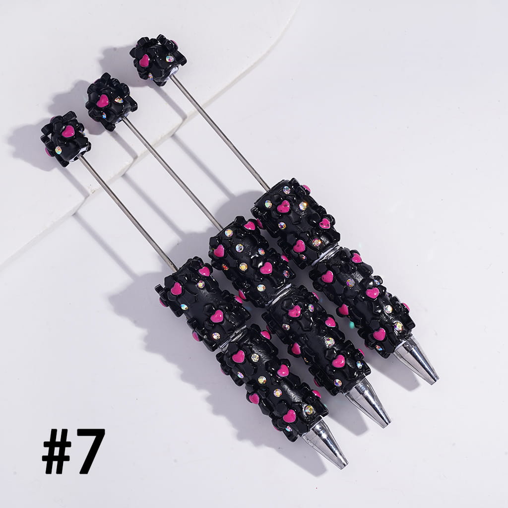 Beadable Clay Pens with Halloween Series Ornament in Various Style and AB Rhinestones
