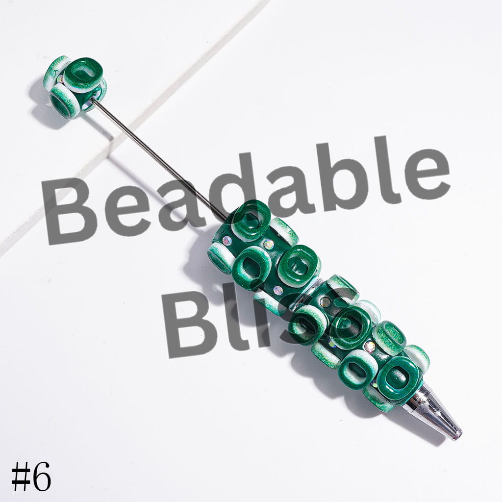 Beadable Clay Pens with American College Football Team Series, AB Rhinestones