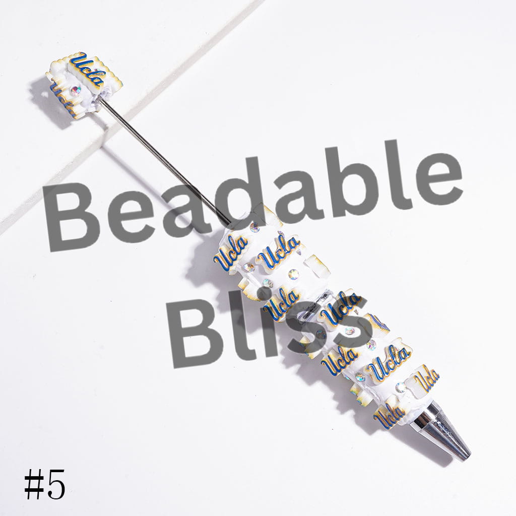 Beadable Clay Pens with American College Football Team Series, AB Rhinestones
