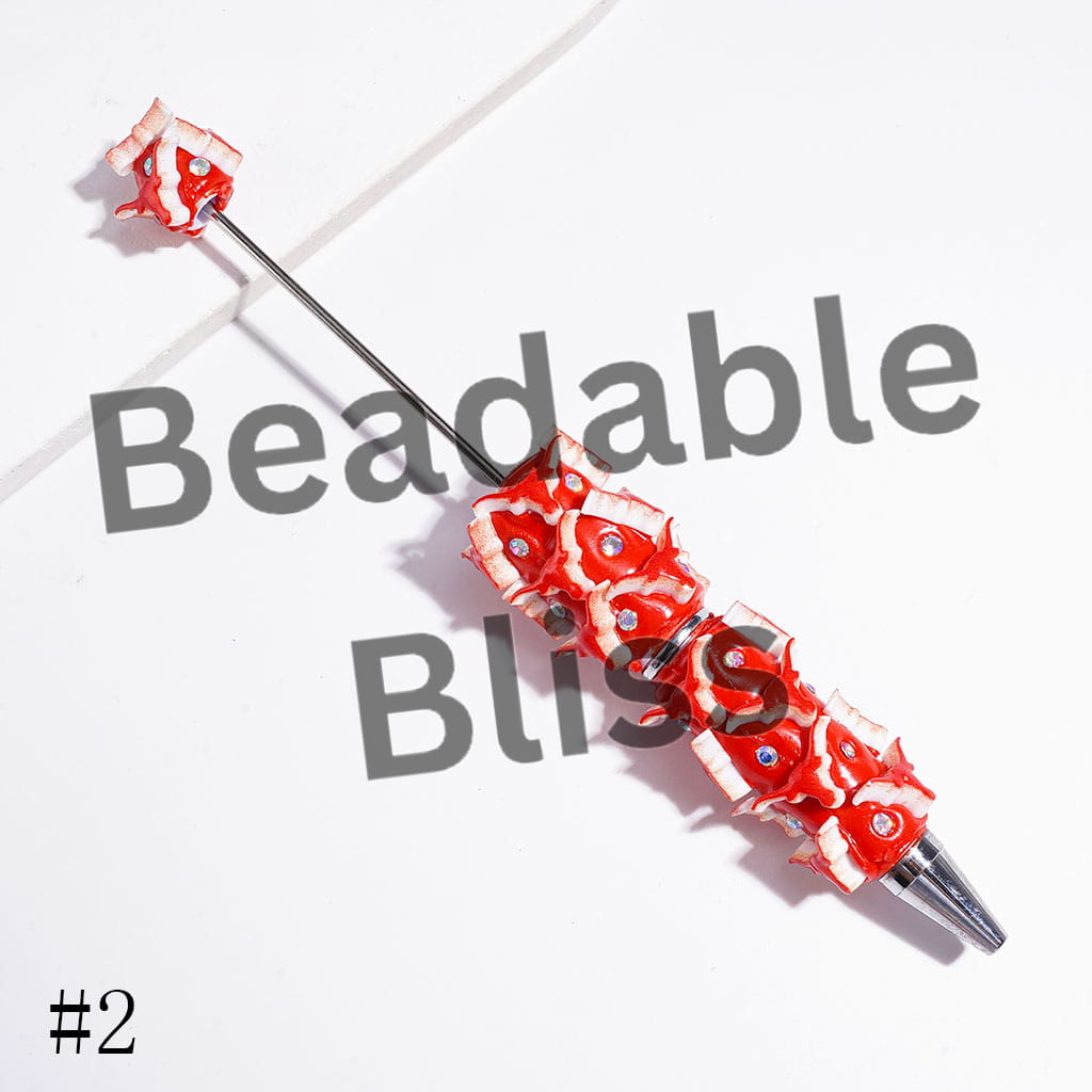 Beadable Clay Pens with American College Football Team Series, AB Rhinestones