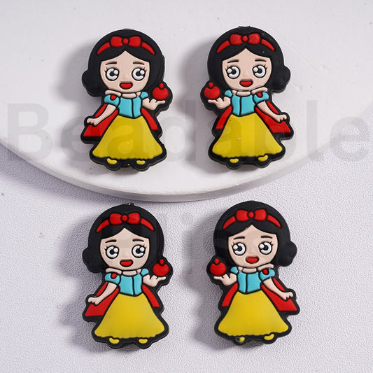 Silicone Focal Beads Princess Snow Whit Holds the Poisonous Apple