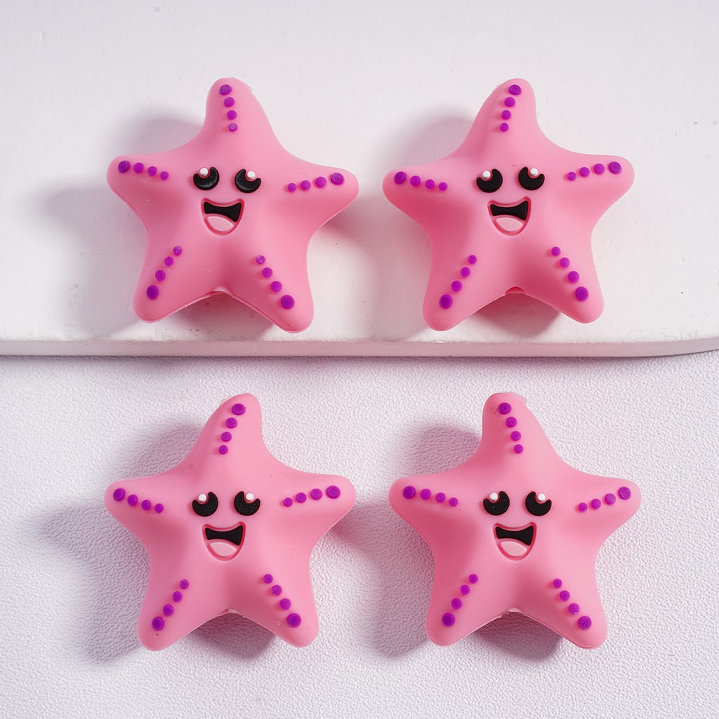 Silicone Focal Beads 3D Cute Marine Ocean Animals Shark Sea Horse Starfish Jellyfish Octopus