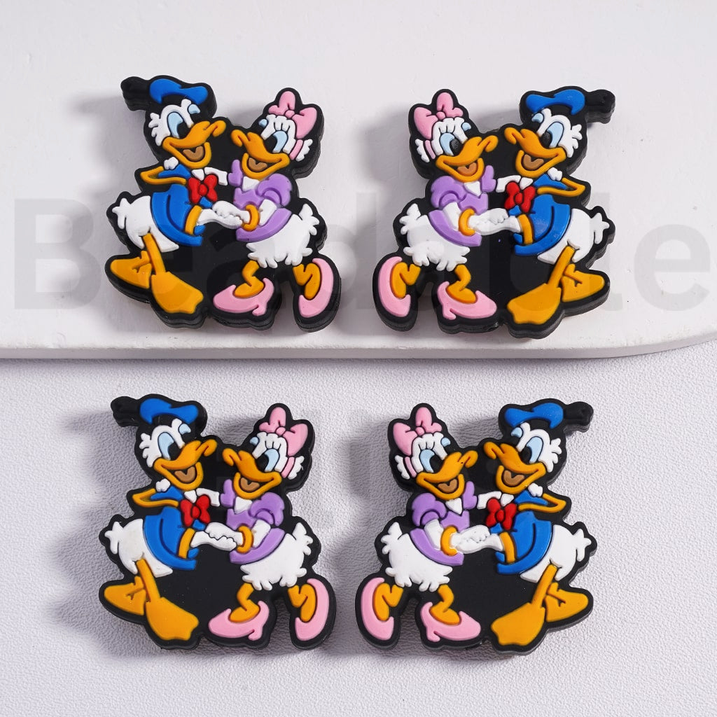 Silicone Focal Beads Cute Disne Cartoons Stitc Winni the Pooh Ange Micke Minni Pigle Donal Duck Dais