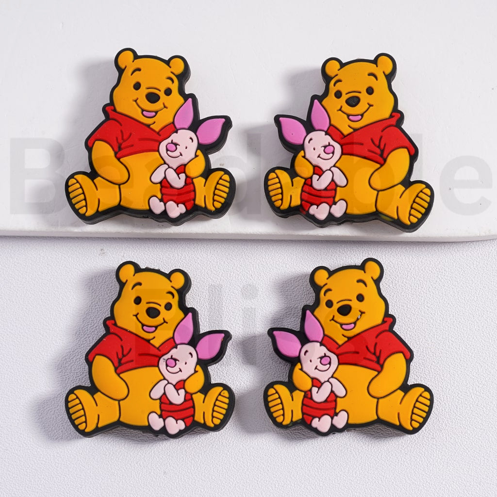 Silicone Focal Beads Cute Disne Cartoons Stitc Winni the Pooh Ange Micke Minni Pigle Donal Duck Dais