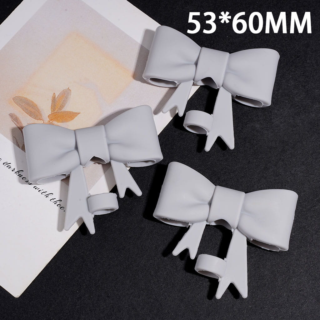 Light Gray Bowknot Food Grade Cup Tumbler Silicone Straw Topper