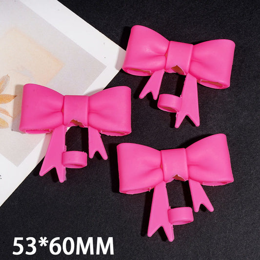 Food Grade Cup Tumbler Silicone Straw Topper Bowknot in Rose Red