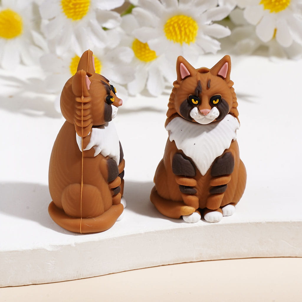 Silicone Focal Beads 3D Various Variety Cute Cat Series, Multi-Color