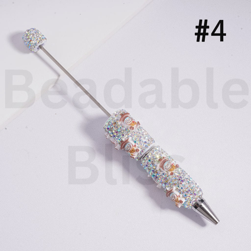 Beadable Clay Pen Luminous with AB Rhinestones Cute Labub in Different Costume