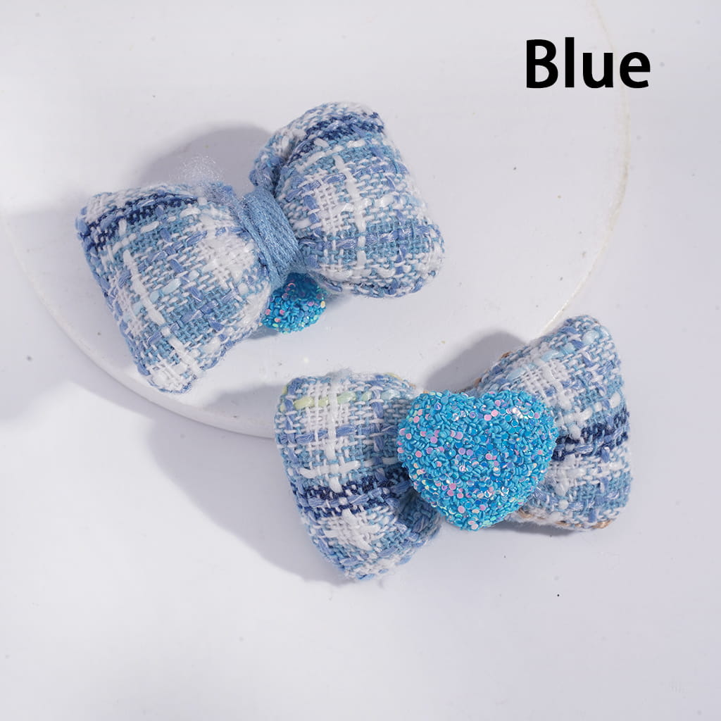 Sugar Beads Shiny Heart with Fabric Bowtie, 38*54MM, Multi-Color
