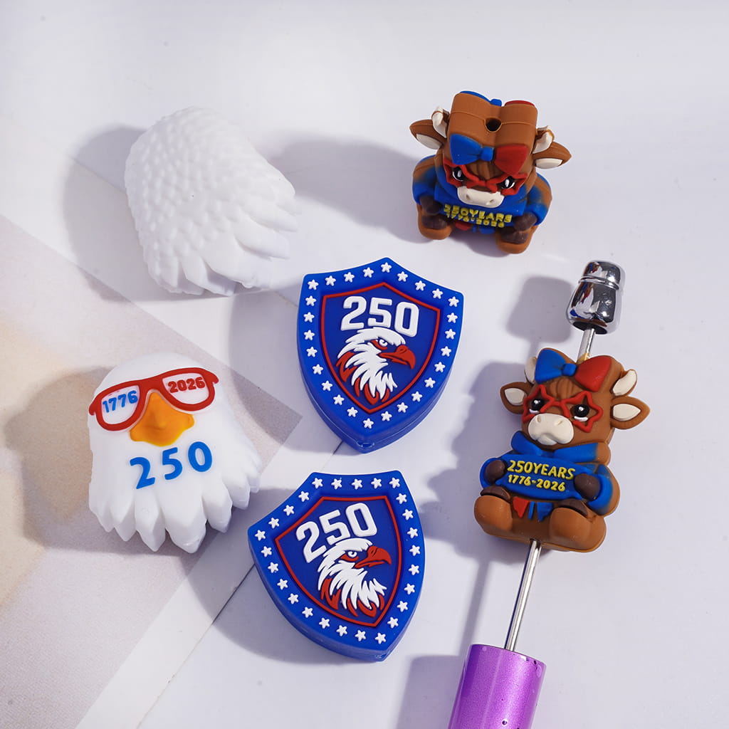 Silicone Focal Beads 3D United States of America 250 Anniversary Series