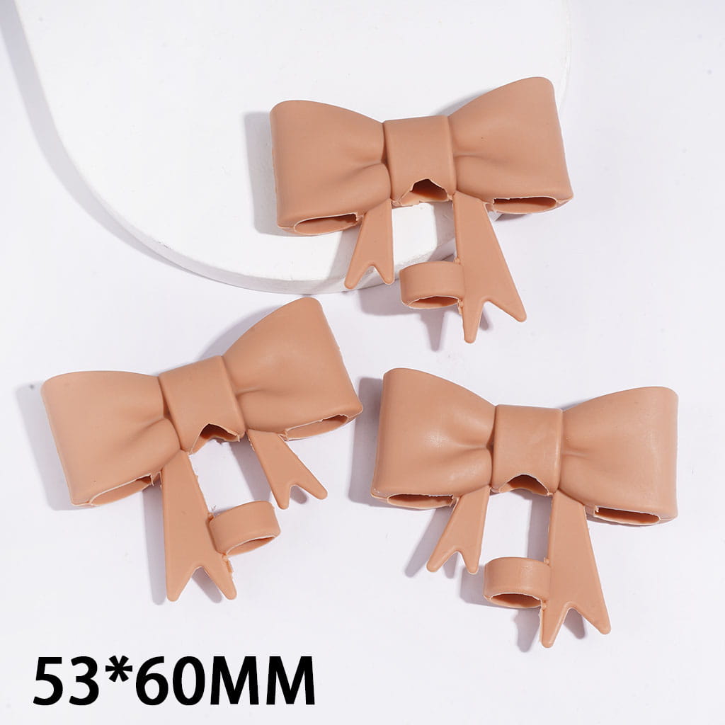 Food Grade Cup Tumbler Silicone Straw Topper Bowknot in Caramel Color