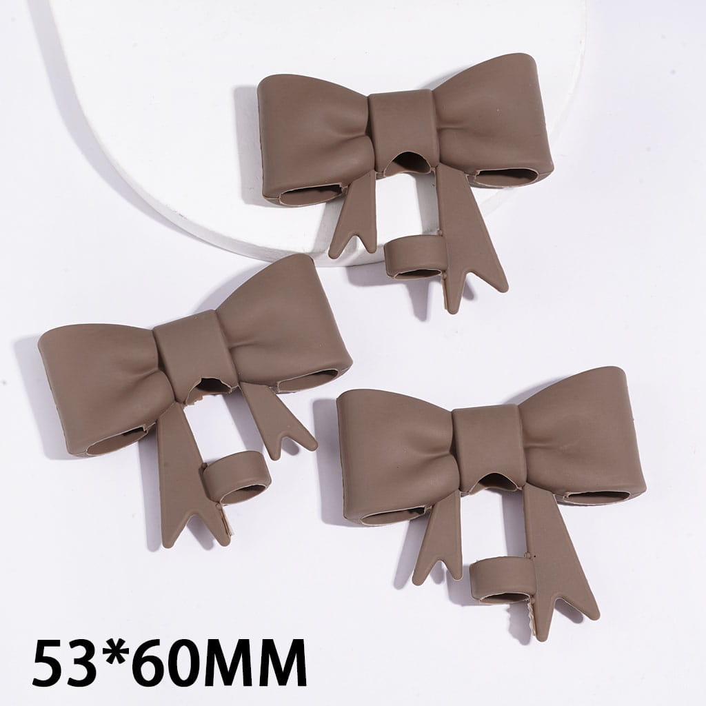Food Grade Cup Tumbler Silicone Straw Topper Bowknot in Coffee Color