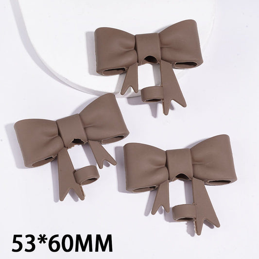 Food Grade Cup Tumbler Silicone Straw Topper Bowknot in Coffee Color