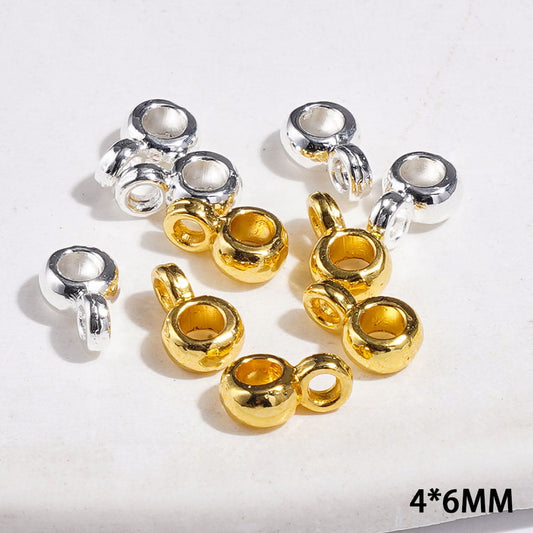 Metal Bail Beads for Hanging Charms and Pendants, 4*6MM Silver and Gold