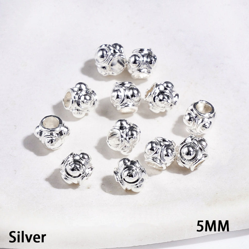 Mini Lattern Shaped Metal Beads, Jewelry Accessories, 5MM Silver and Gold