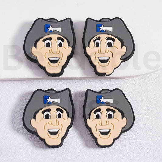 Silicone Focal Beads American Football Team Dallas Cowbo Mascot Rowd