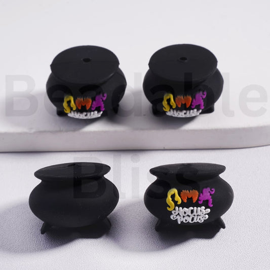 Silicone Focal Beads 3D Black Hocus Poc Cauldron