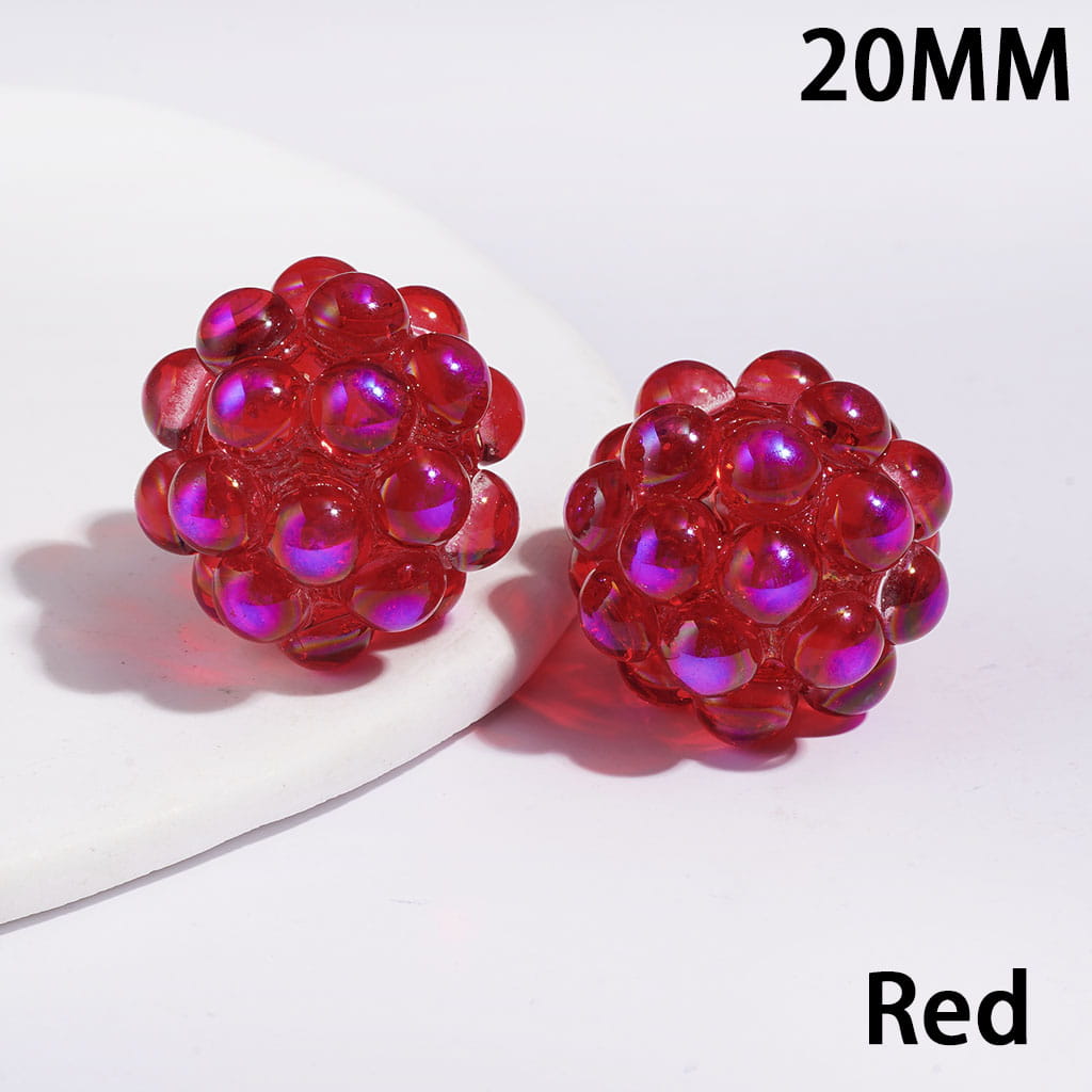 Handmade Dazzling Half-faced Rhinestones Acrylic Beads 20MM Various Colors (Please Read Description)