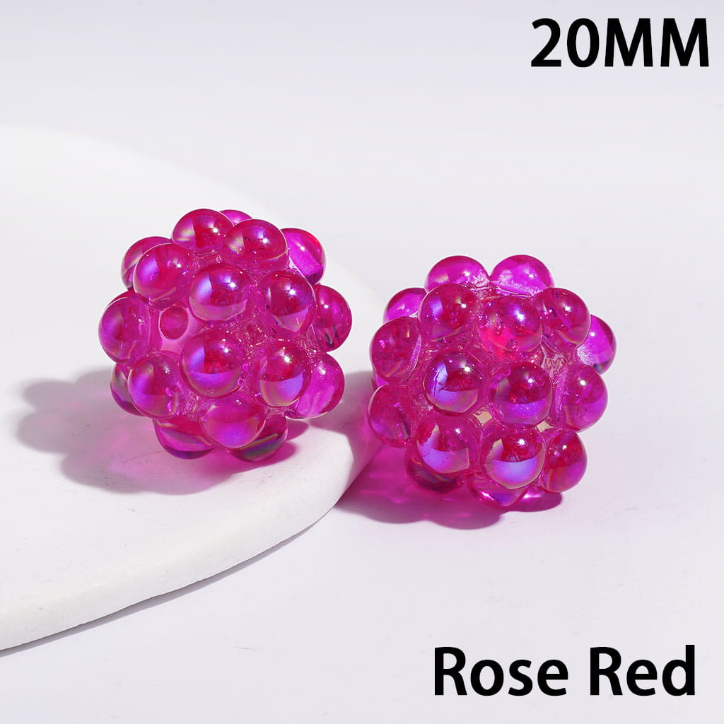 Handmade Dazzling Half-faced Rhinestones Acrylic Beads 20MM Various Colors (Please Read Description)