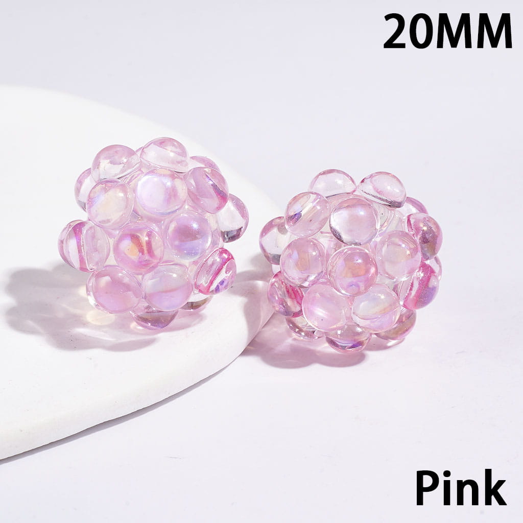 Handmade Dazzling Half-faced Rhinestones Acrylic Beads 20MM Various Colors (Please Read Description)