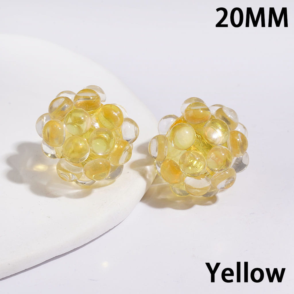 Handmade Dazzling Half-faced Rhinestones Acrylic Beads 20MM Various Colors (Please Read Description)