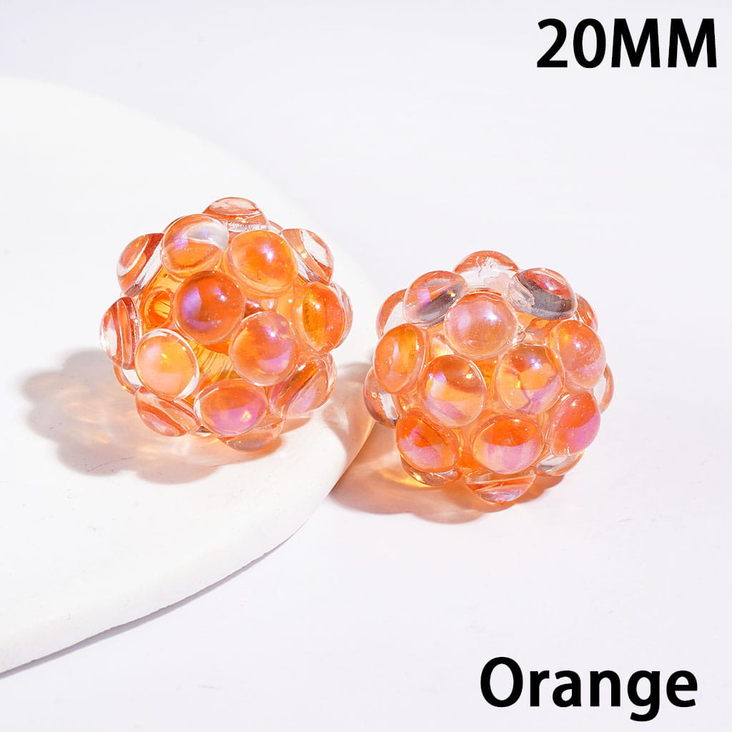 Handmade Dazzling Half-faced Rhinestones Acrylic Beads 20MM Various Colors (Please Read Description)