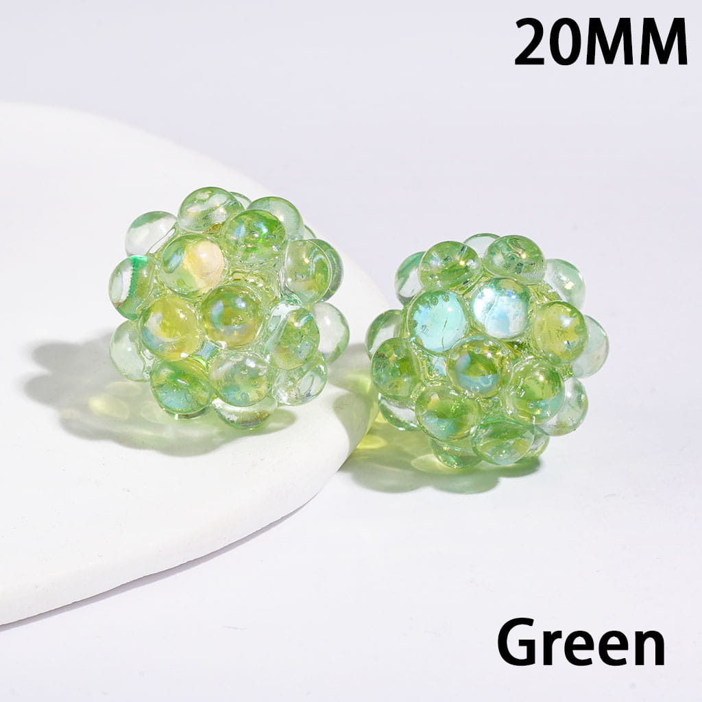 Handmade Dazzling Half-faced Rhinestones Acrylic Beads 20MM Various Colors (Please Read Description)