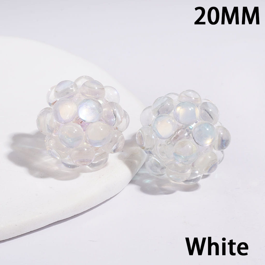 Handmade Dazzling Half-faced Rhinestones Acrylic Beads 20MM Various Colors (Please Read Description)