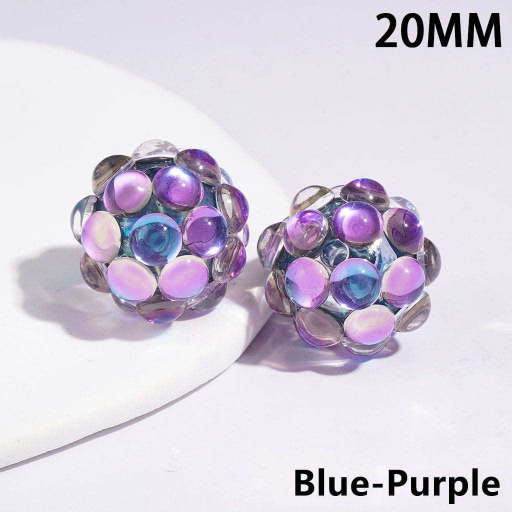 Handmade Dazzling Half-faced Rhinestones Acrylic Beads 20MM Various Colors (Please Read Description)