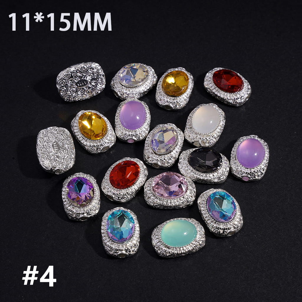 Exquisite Alloy Beads with Glittery Fancy Rhinestones, Jewelry Accessories (Please Read Description)