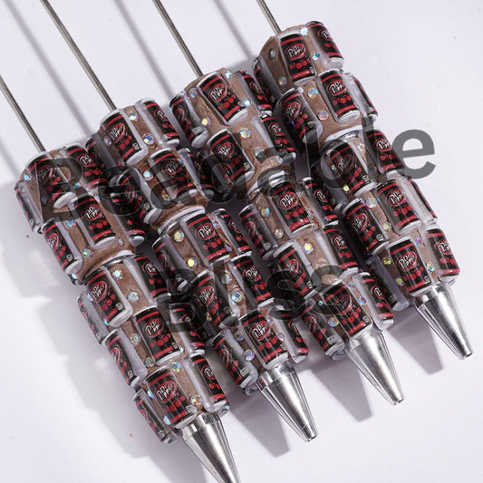 Beadable Clay Pens with Soda Drinking Can and AB Rhinestones