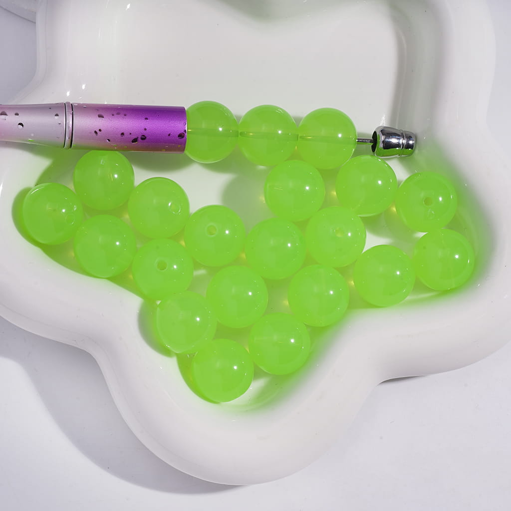 光沢のあるゼリーキャンディカラーの丸型アクリルビーズ、16mm