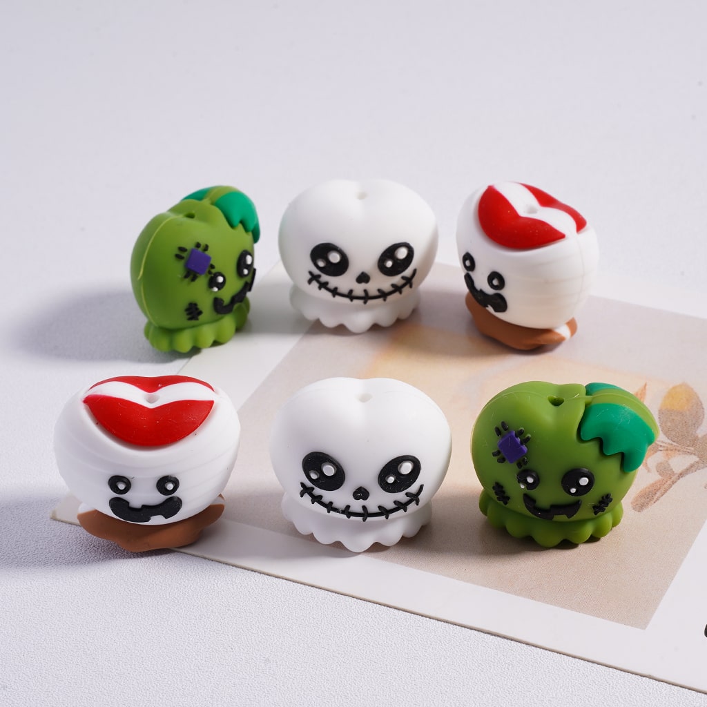 Silicone Focal Beads 3D Little Cute Monster Halloween