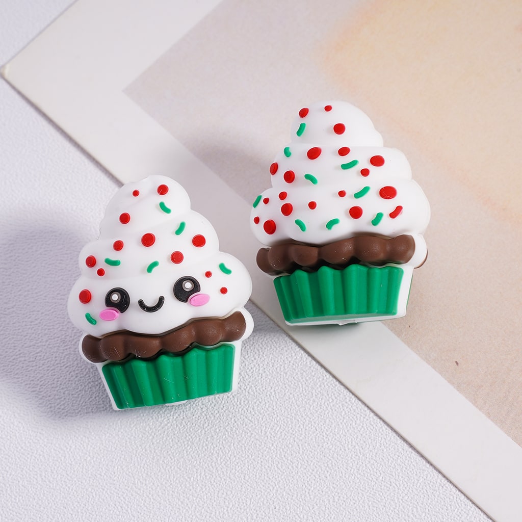 Silicone Focal Beads 3D Cute Ice Cream Cake Cup
