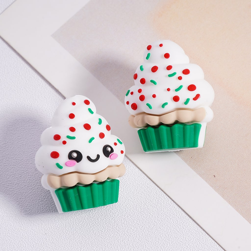 Silicone Focal Beads 3D Cute Ice Cream Cake Cup