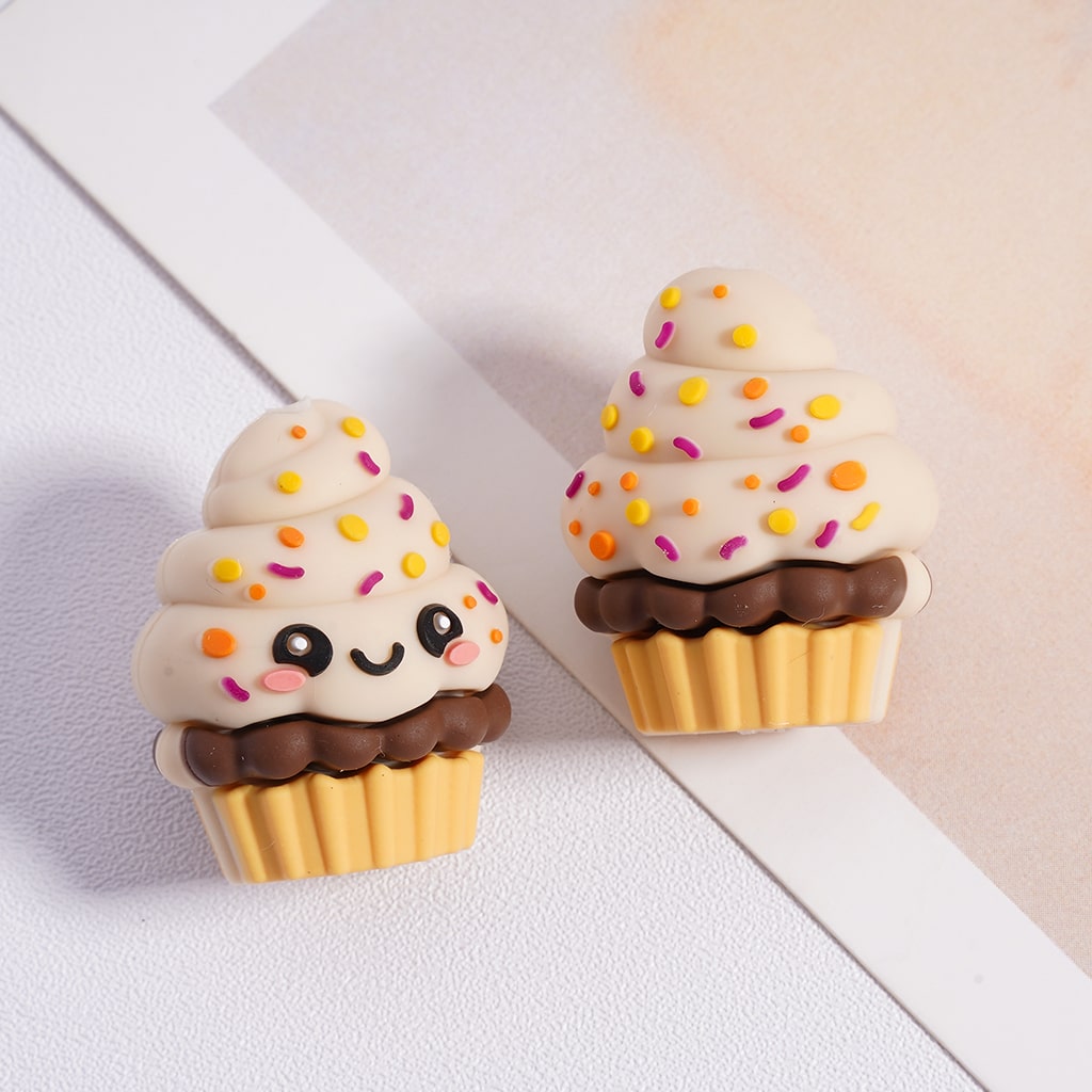 Silicone Focal Beads 3D Cute Ice Cream Cake Cup