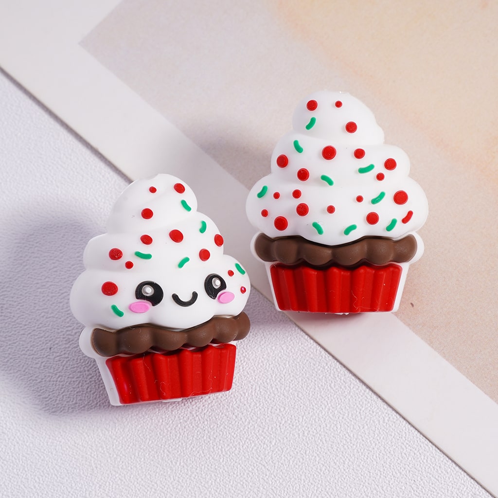 Silicone Focal Beads 3D Cute Ice Cream Cake Cup