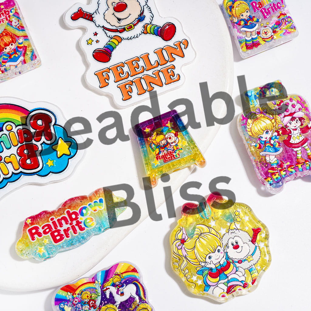 Rainbow Girl Characters Series Acrylic Crackle Beads and Pendants, Random Mix