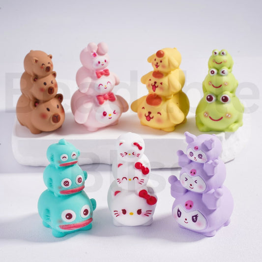 Acrylic Beads Pen Toppers Pendants Jewelry Accessories  Cute Jenga Hello Kitt Kurom Pom Pom Puri Kreopp My Melod Hangyodo Capybara, Random Mix