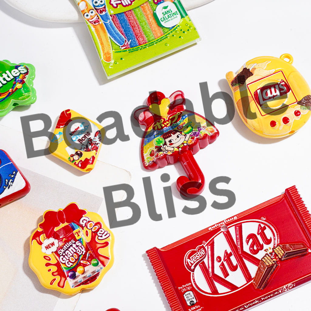 Potato Chips Soft Drink Candy Chip Cookies Series Acrylic Beads and Pendants, Random Mix