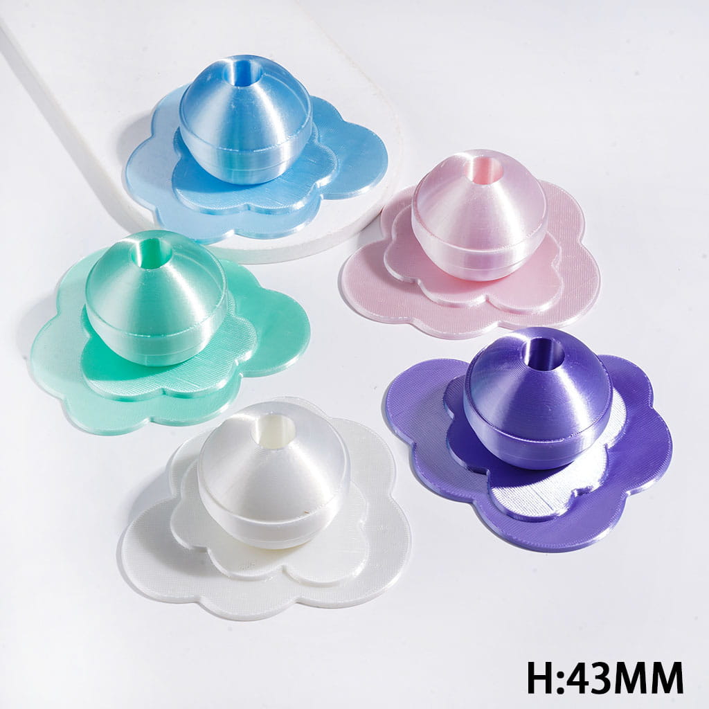 3D Printed PLA Round Lollipop-Shaped with Cloud Bottom Pen Holder, Single Hole Desktop Pen Stand, Craft Tool Organizer for Pens Tweezers Embroidery Needles, Height 43MM, Multi-Color, Random Mix