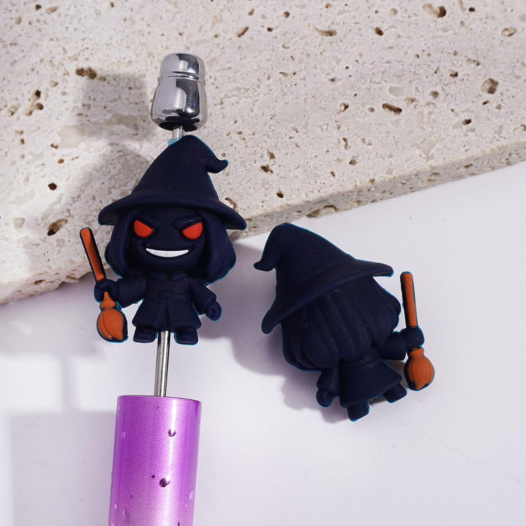 Silicone Focal Beads 3D Halloween Black Series