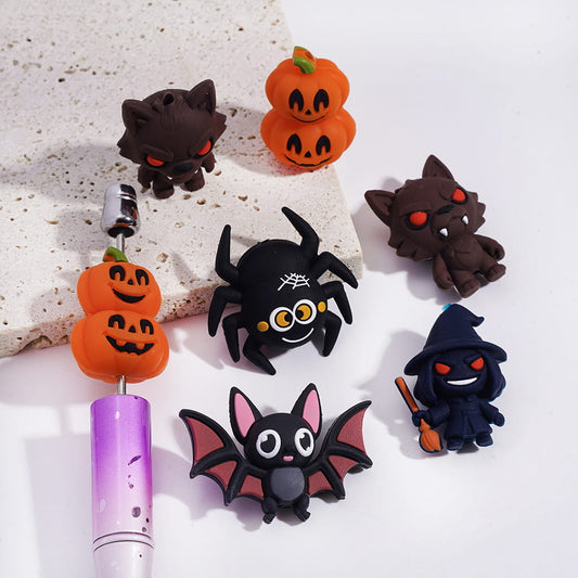 Silicone Focal Beads 3D Halloween Black Series