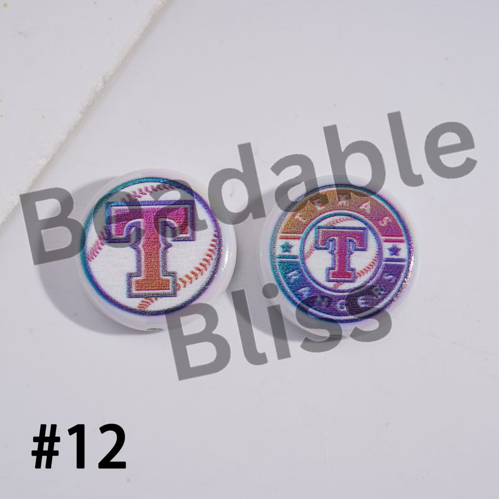Two round pins with a logo on a white background, featuring the text 'Bendable Bliss' and '#12'.


