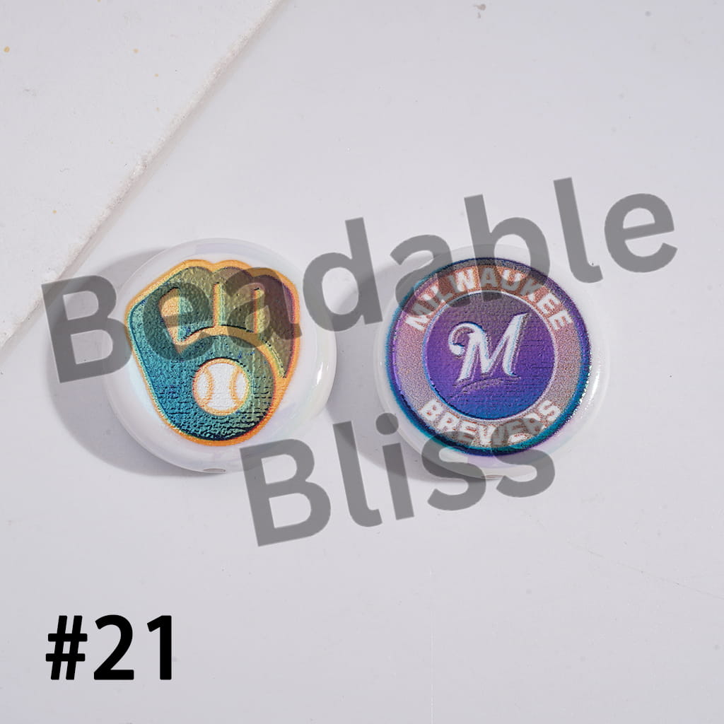 Two buttons with logos on a white background with 'Brendable Bliss' text.

