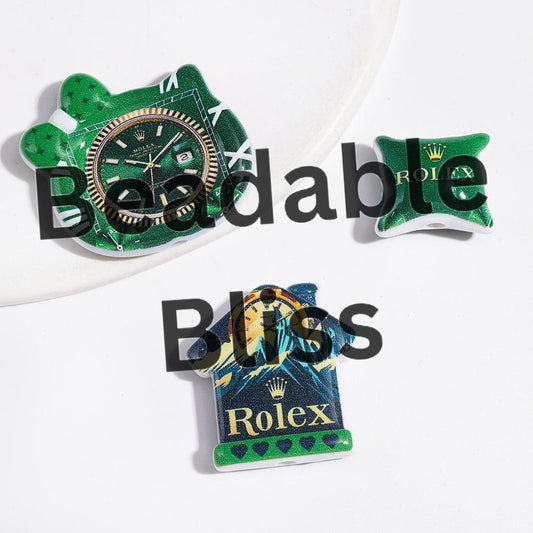 Fashion Watch Series Acrylic Beads and Pendants, Random Mix