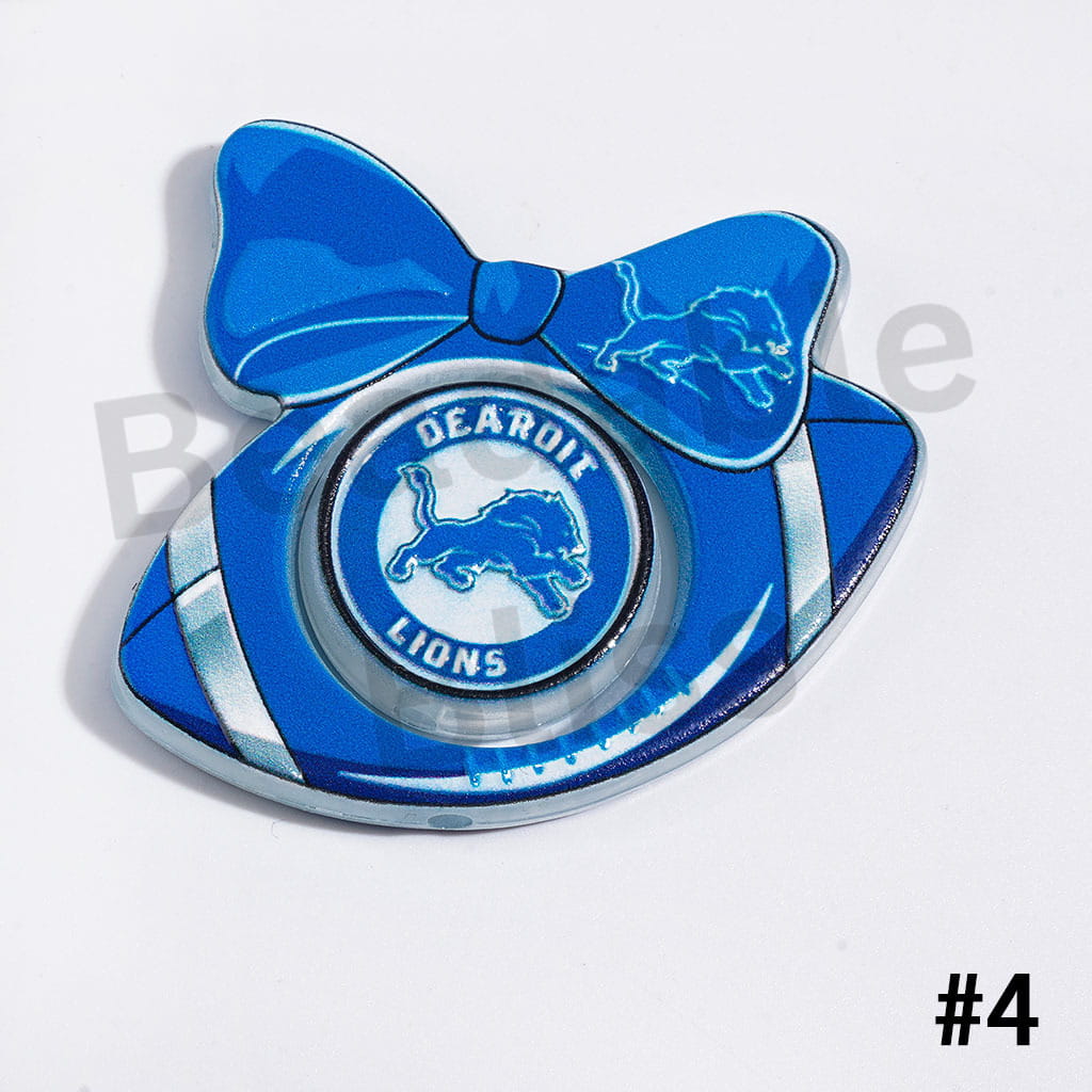 Large Size | American Football Team Collection Set Acrylic Beads, Flat Round Piece & Hollowed Football Frame with Bowtie